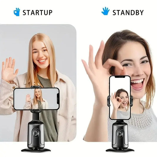 Auto Tracking Phone Holder with 360 Rotation