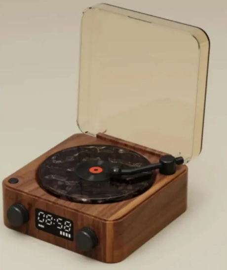 Retro Bluetooth Record Player with RGB Light