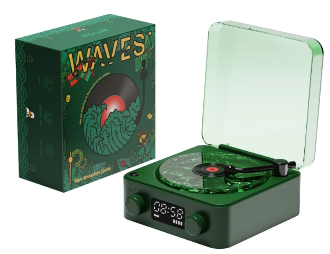 Retro Bluetooth Record Player with RGB Light