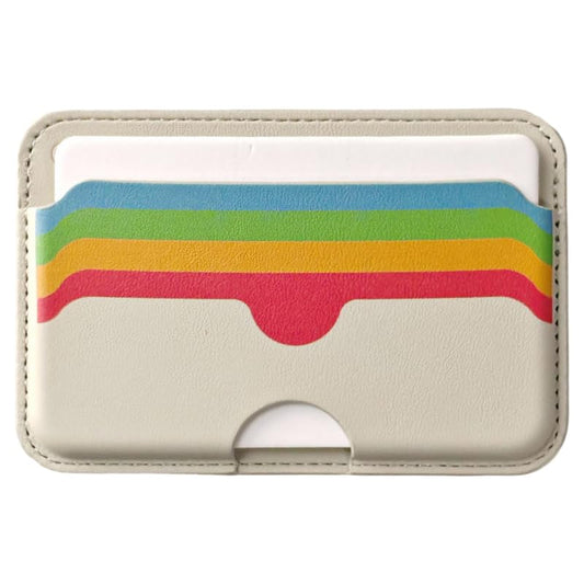 BekPooQ Folder Pop Magnetic Wallet for iPhone 16/15/14/13 Series and MagSafe cases Compatible with iPhone MagSafe Wallet Magnetic Card Holder for iphone Vegan Leather 3 Card Holder Rainbow