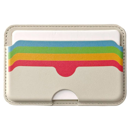 BekPooQ Folder Pop Magnetic Wallet for iPhone 16/15/14/13 Series and MagSafe cases Compatible with iPhone MagSafe Wallet Magnetic Card Holder for iphone Vegan Leather 3 Card Holder Rainbow