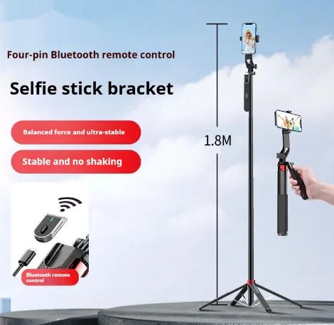 Bluetooth Quadrupod Selfie Stick Tripod