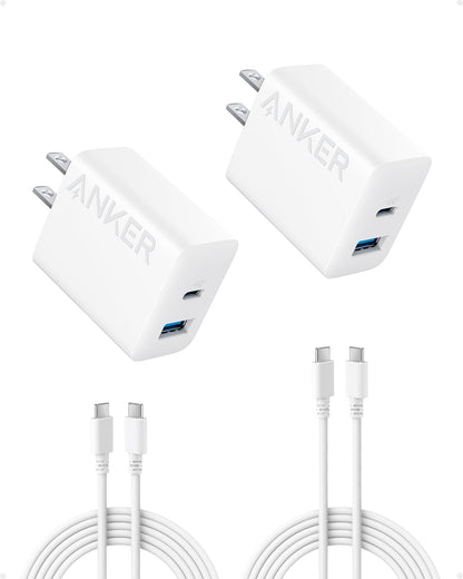 Anker iPhone 16 Charger, USB C Charger, 2-Pack 20W Dual Port USB Fast Wall Charger, USB C Charger Block for iPhone 16/16 Pro/16 Pro Max/15/14/13, Pad Pro/AirPods and More(Cable Not Included)